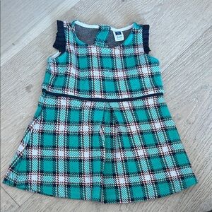 Janie and Jack Teal Plaid Dress with Navy Accents